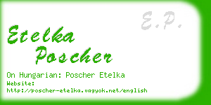 etelka poscher business card